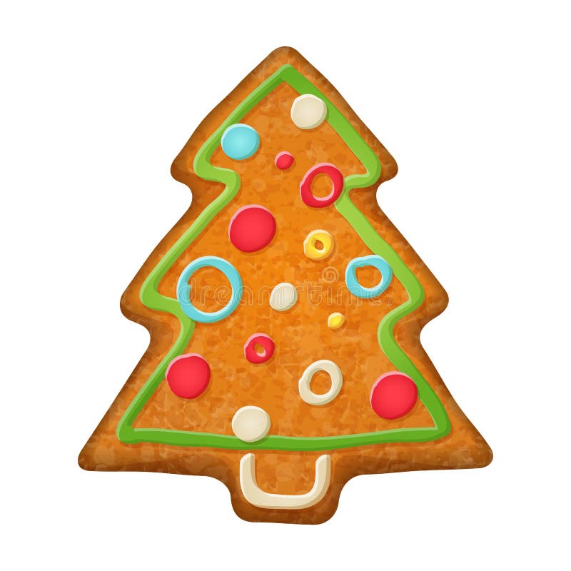 Decorated Christmas Tree. Gingerbread Cookie Stock Vector ...