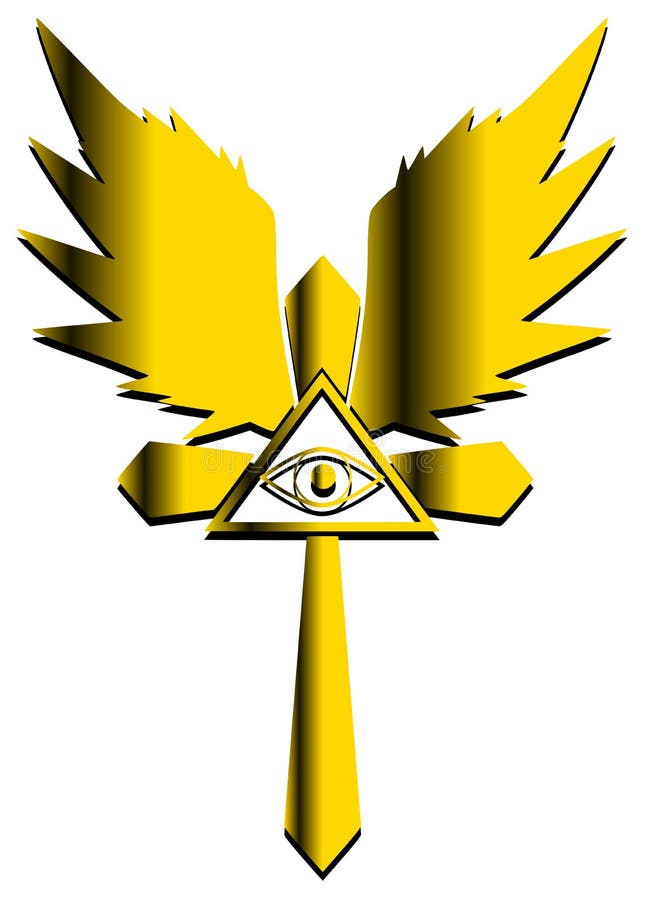 Decorated Cross with all seeing eye vector illustration Decorated Cross with all seeing eye vector illustration