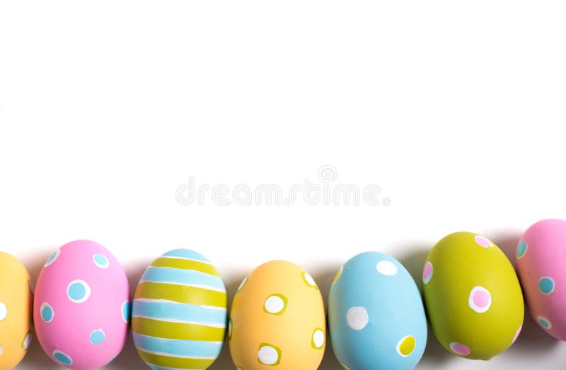 Decorated Easter Eggs on a white background stock image