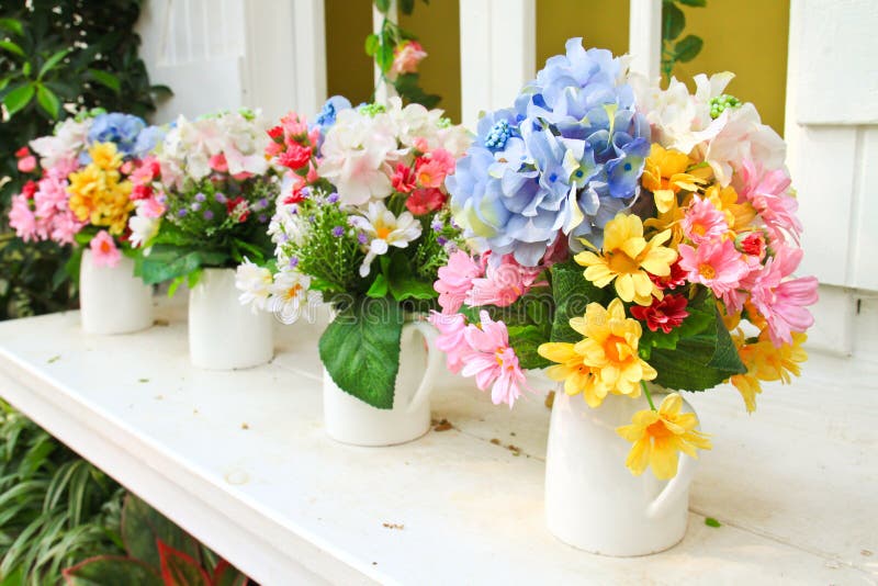 Decorated Flower on Window in Garden Stock Image Image of retro