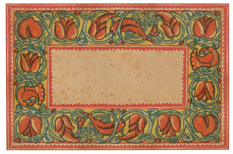 Vintage Decorative Background Design on Old Paper Stock Photo Image