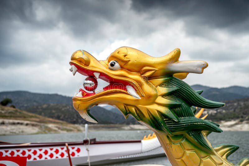 Head of a Dragon on the Bow of a Dragon Boat Stock Photo Image of