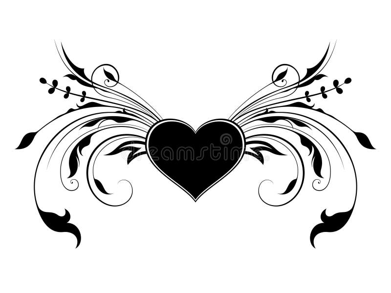 Decorated heart stock vector. Illustration of leaves - 69434993
