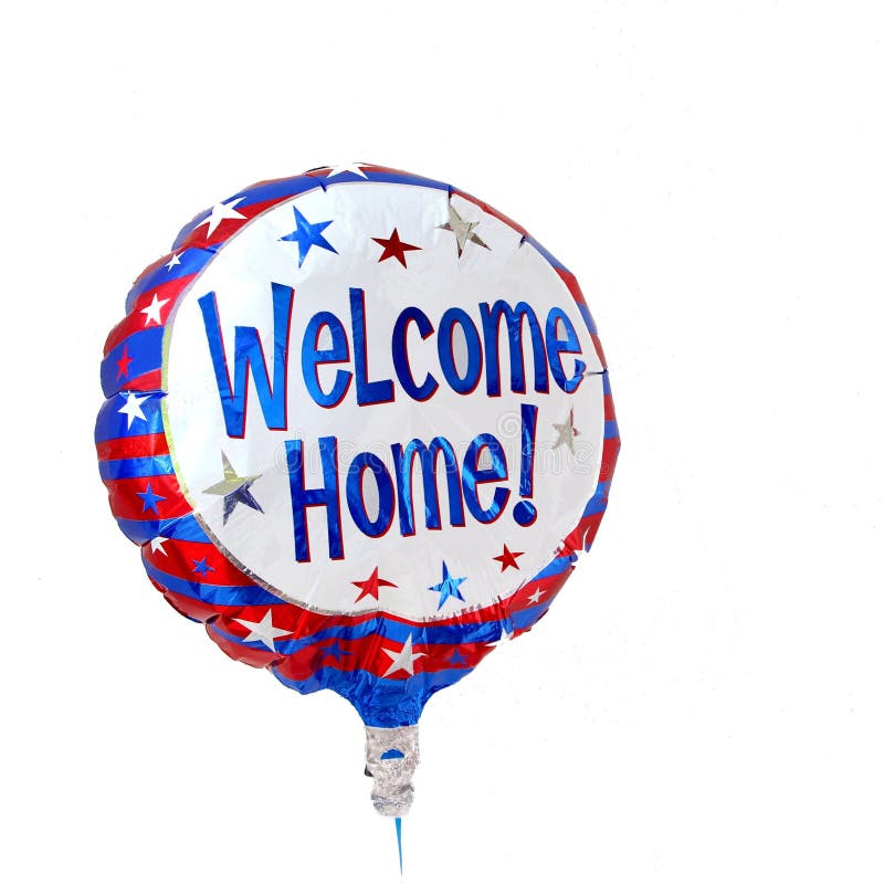 ouder duizelig Draak Gas Balloon Welcome Home Text, Isolated on White Stock Photo - Image of  decorated, entertainment: 128835598