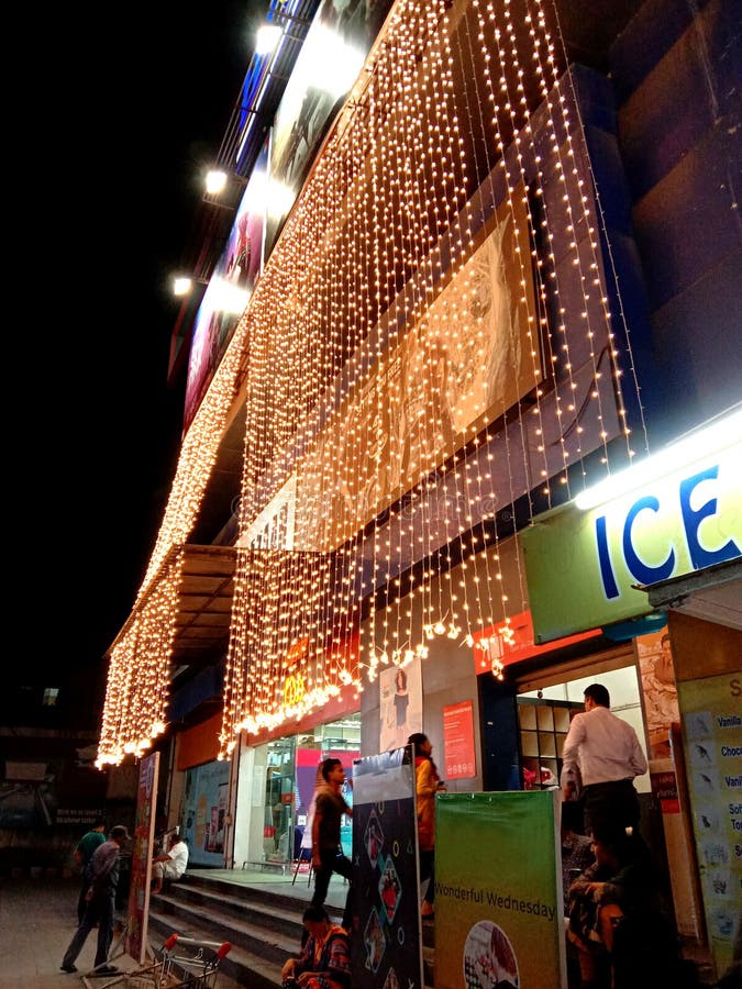Decorated with Lights in Shopping Mall Editorial Photo Image of lobby, architecture 161703771