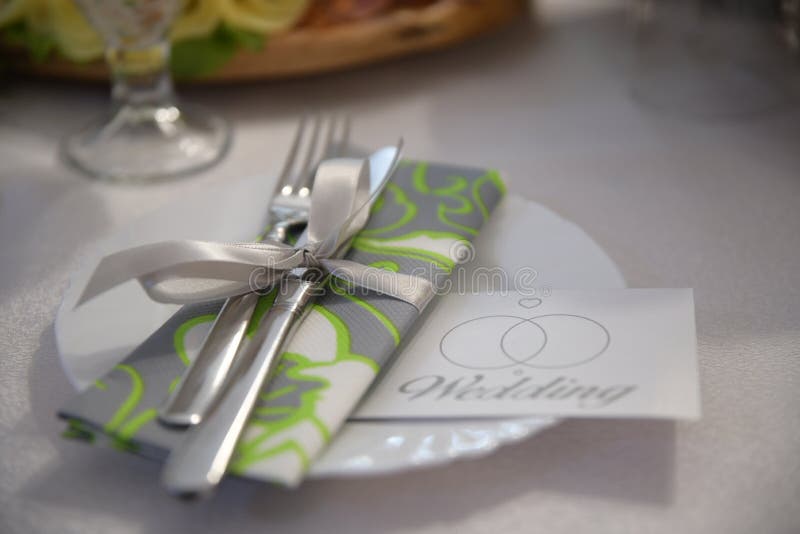 Decorated Plate with Cutlery for Wedding Stock Photo Image of cutlery
