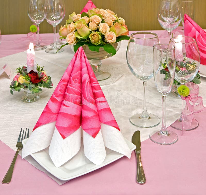 Decorated table stock photo. Image of folded, chalice 8707868