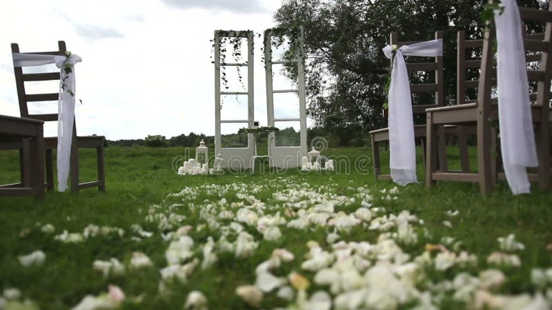 Beautiful Wedding Decor with Candles, Birch Logs Stock Video - Video of  flowers, bunch: 66953231