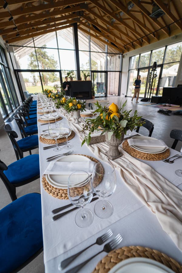 Decorated Wedding Banquet Hall in Classic Style. Stock Photo Image of