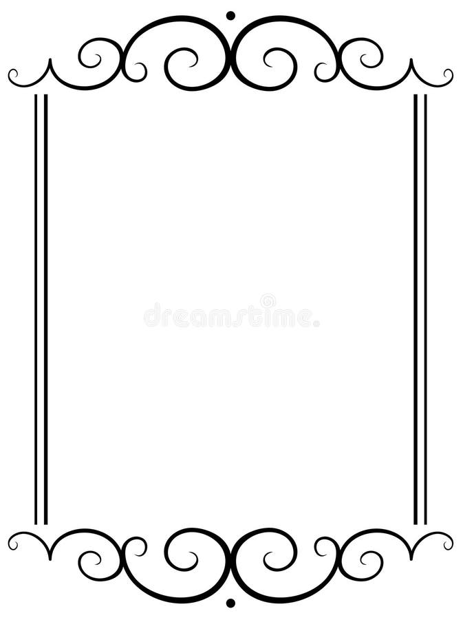 Original decorative ornamental border frame. White background. Original decorative ornamental border frame. White background