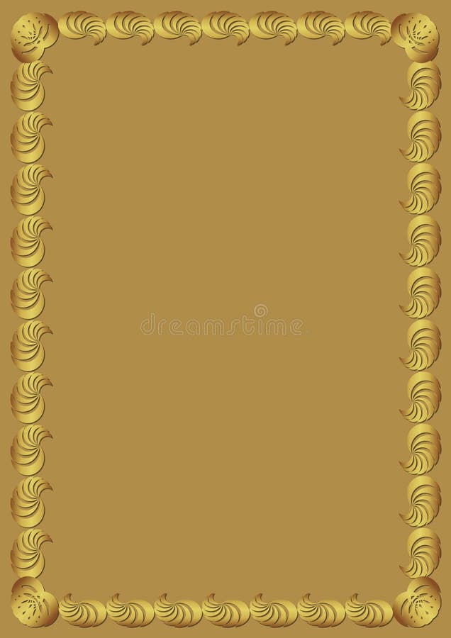 Decoratief gouden kader op gouden achtergrond Grens met in reliëf gemaakt effect Elegant luxueus malplaatje voor een certificaat royalty-vrije illustratie Decoratief gouden kader op gouden achtergrond Grens met in reliëf gemaakt effect Elegant luxueus malplaatje voor een certificaat royalty-vrije illustratie