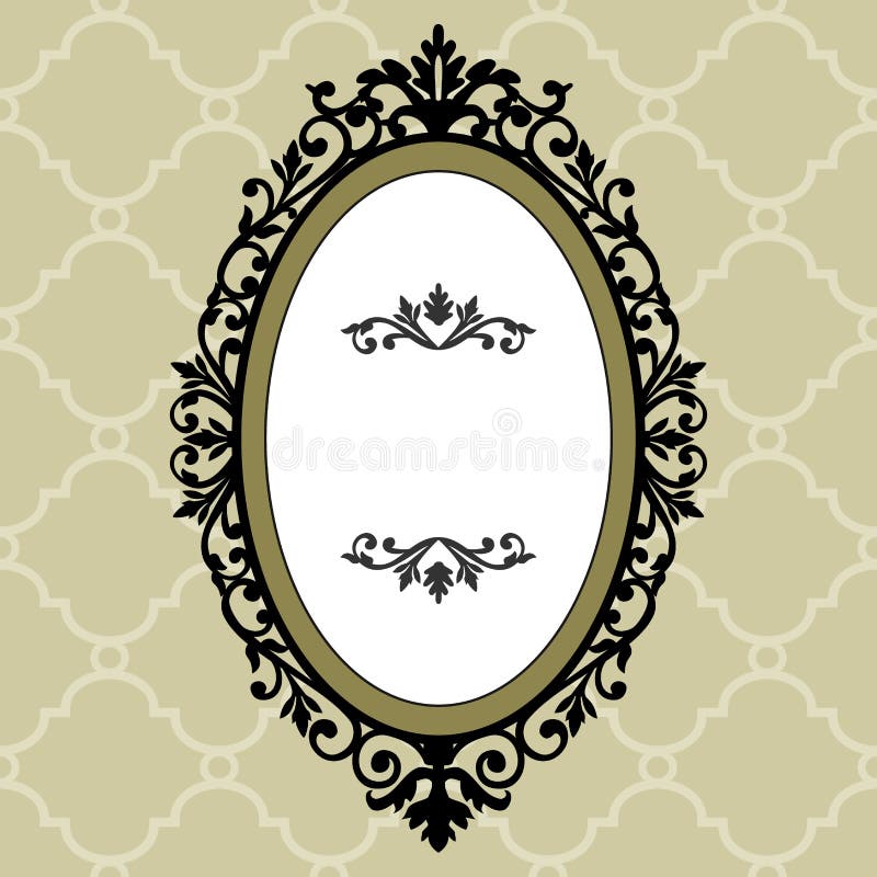 Decoratief ovaal uitstekend frame vector illustratie Decoratief ovaal uitstekend frame vector illustratie