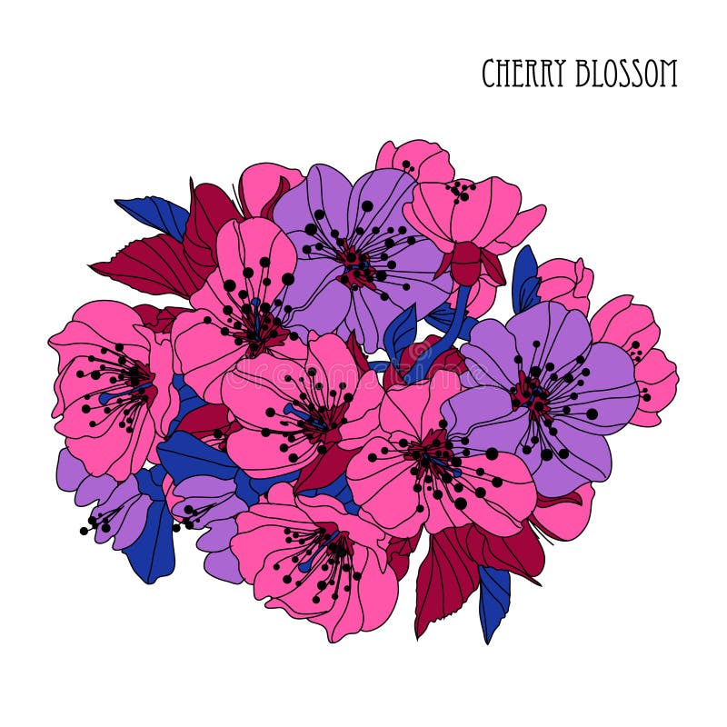 Decoratieve kersenbloesem vector illustratie Decoratieve kersenbloesem vector illustratie