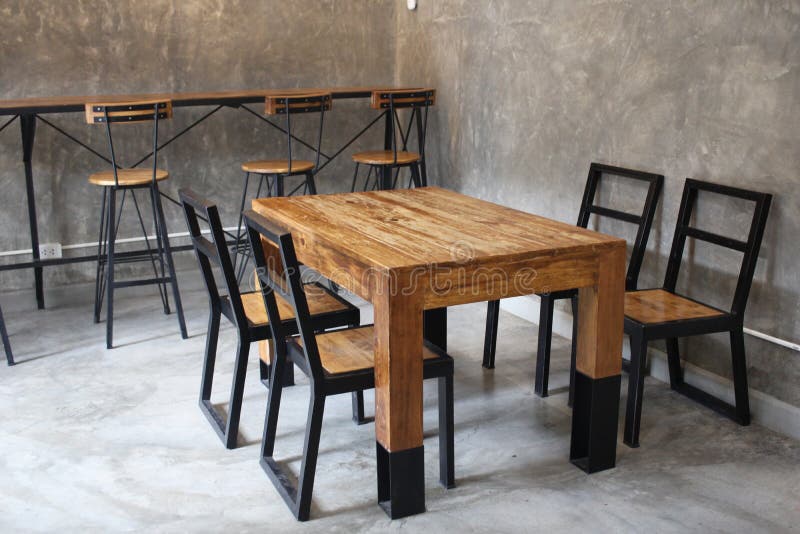 Decorating Living Room Interior in Loft, Industrial Style, Coffee Shop