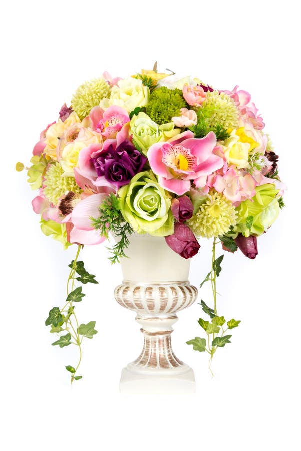 Decoration Artificial Plastic Flower with Vintage Design Vase Stock