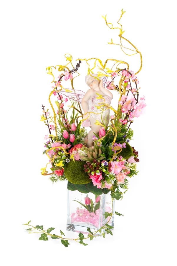 Decoration Artificial Plastic Flower with Vintage Design Vase Stock