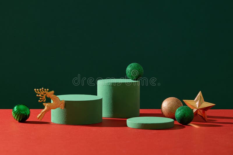 Decoration concept for Christmas holiday. Front view, blank space for copy space and design stock image