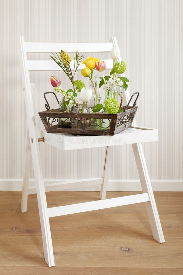 Decoration of Flowers on a Tray Stock Image Image of setting, color