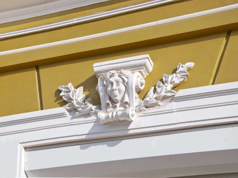 Decoration of Old Buildings, Old School Statues an Stock Image Image