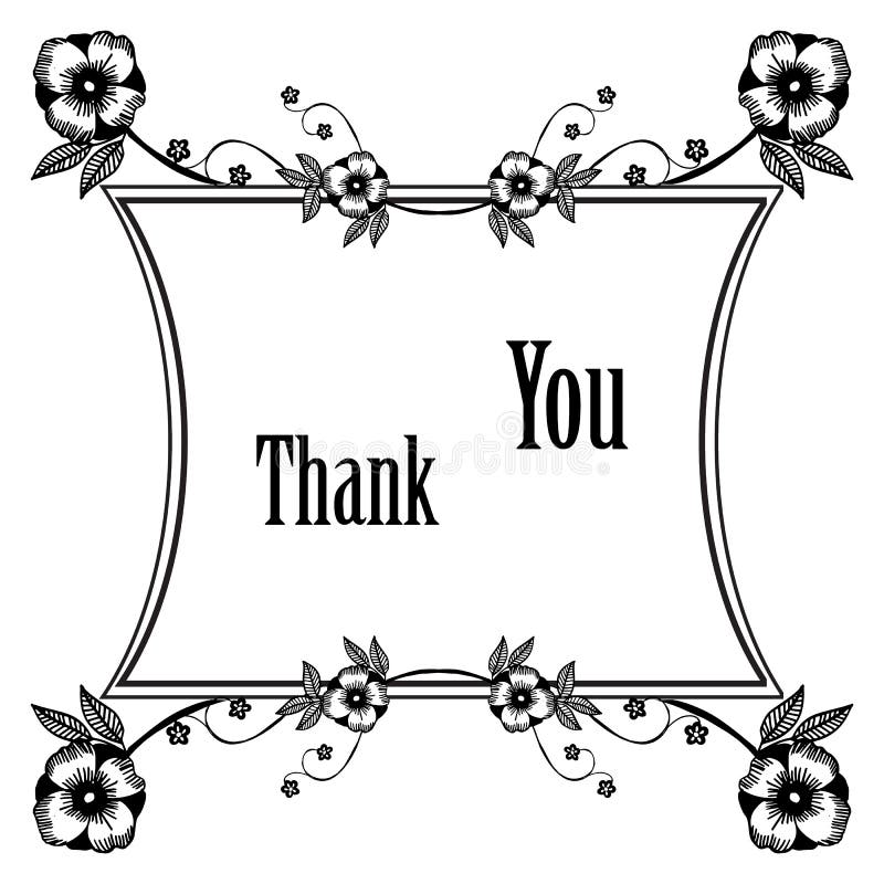 Decoration Pattern Frame, with Lettering of Thank You, with Beautiful ...