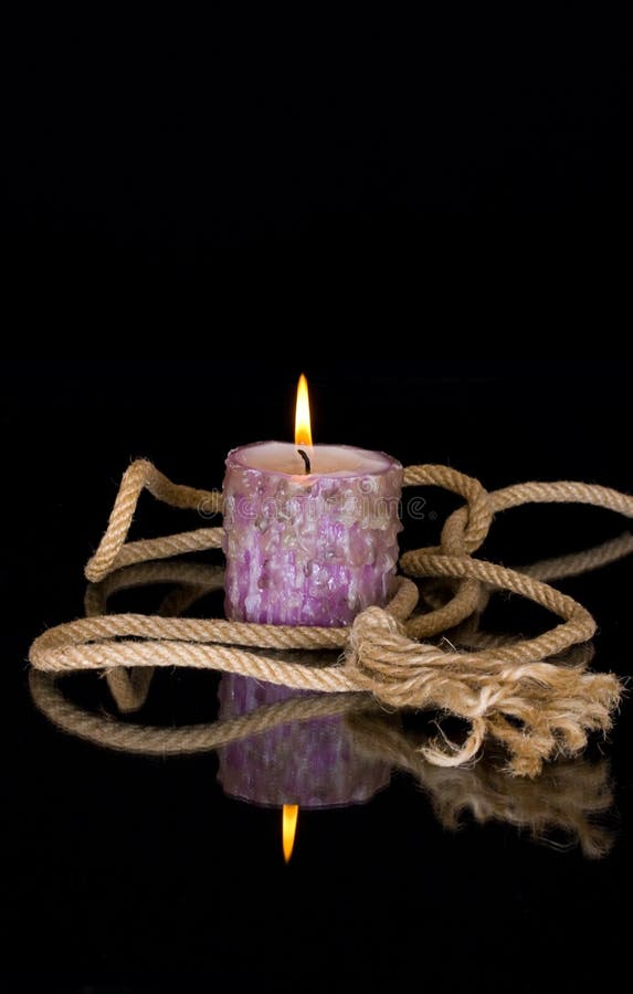 Decoration with rope and candle