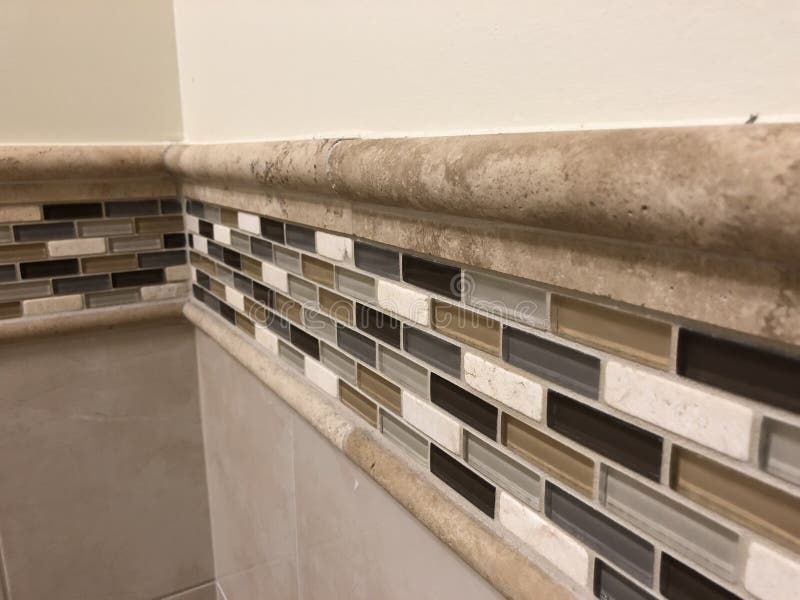 Tiles Made of Glass Installed on the Wall As Decoration or Kitchen