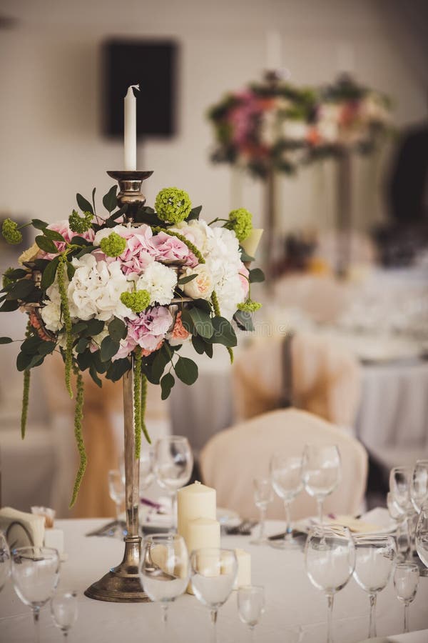 Table Flower Decoration at a Wedding. Stock Photo Image of wedding