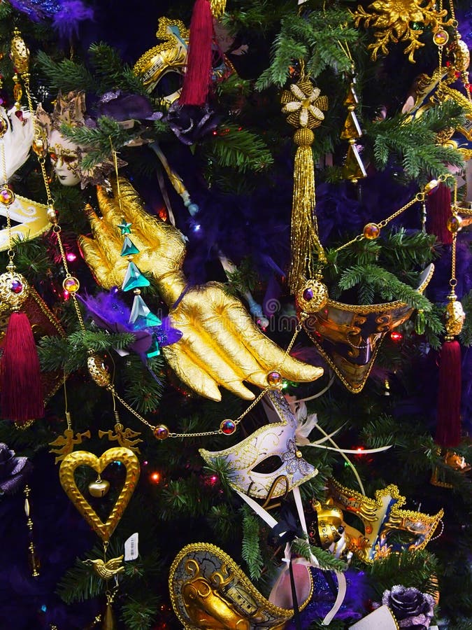 Decorations Carnival Masks Christmas Tree Stock Photos Free & Royalty