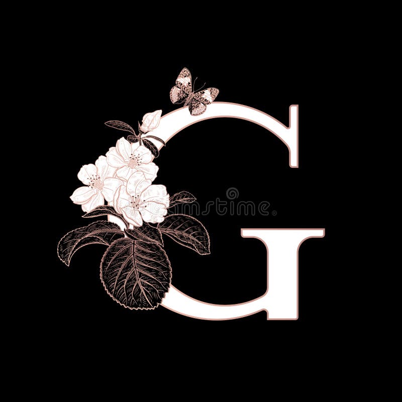 Creative decorative alphabet with floral elements Vector Image