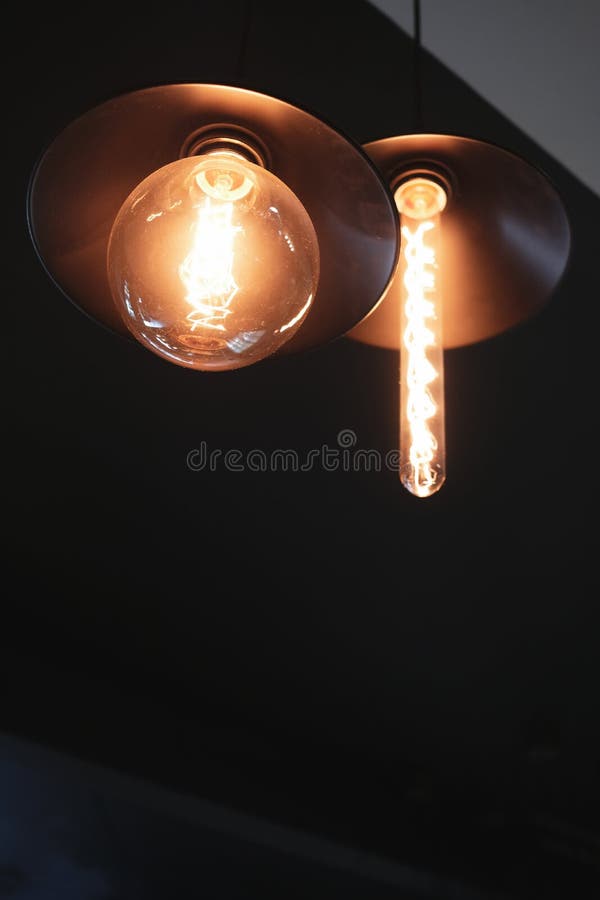 Decorative Antique Hanging Light Bulbs Stock Photo Image of