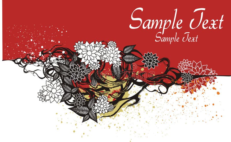 Decorative background with flowers stock illustration