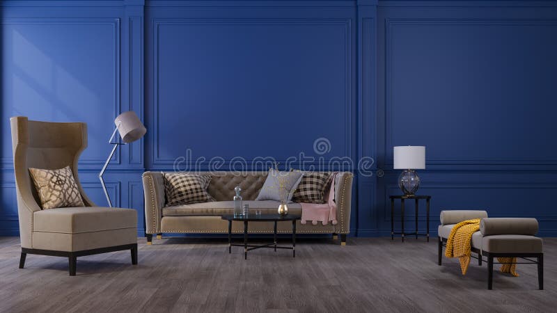 Decorative Background for Home, Office and Hotel. Modern Living Room  Interior Design and Focus on Interior Details. Stock Illustration -  Illustration of indoor, concept: 161159468