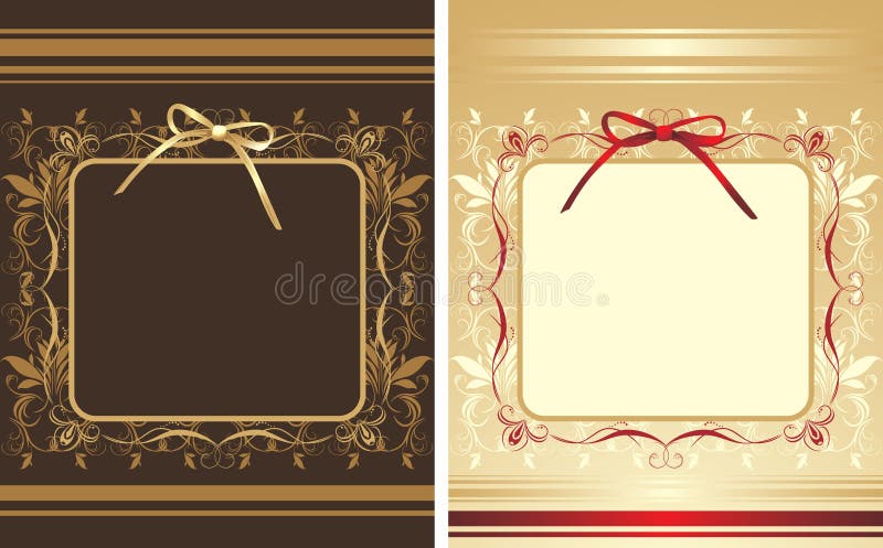 Decorative backgrounds with frames and bows