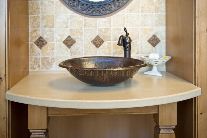 Decorative bathroom sink stock image. Image of inside 4514519