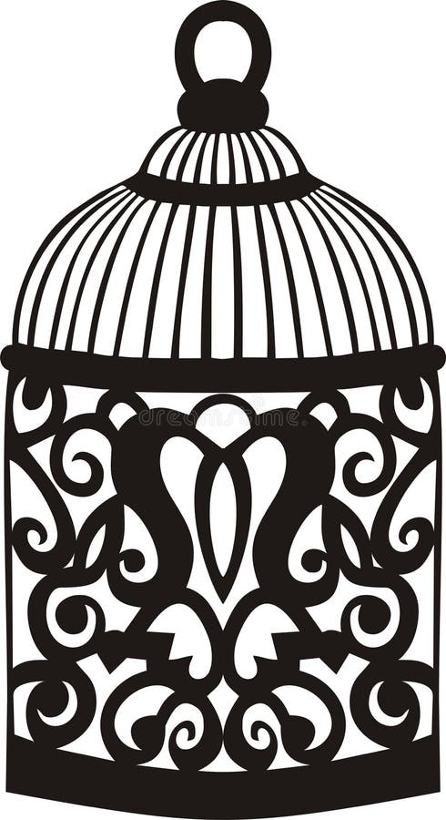Decorative bird cage. Retro ornamental pattern.