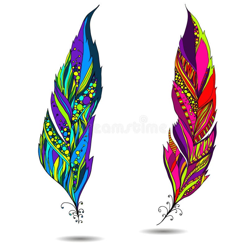 Decorative bird of colourful feather. Vector. Decorative bird of colourful feather. Vector
