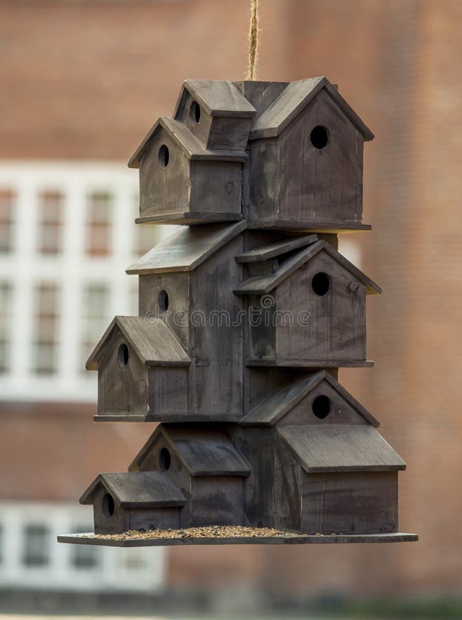 Decorative Bird Houses As a Apartment Building Stock Photo Image of