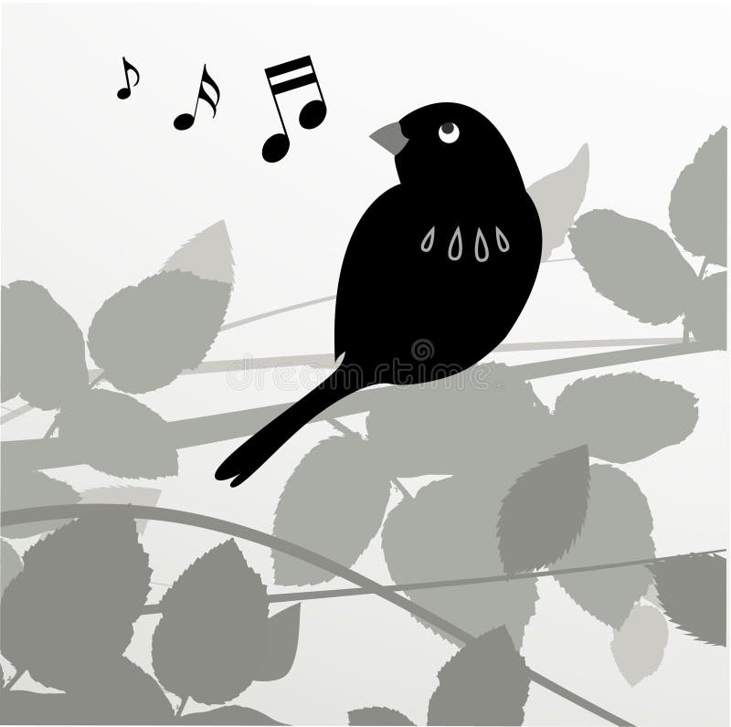 Decorative bird with leafs vector