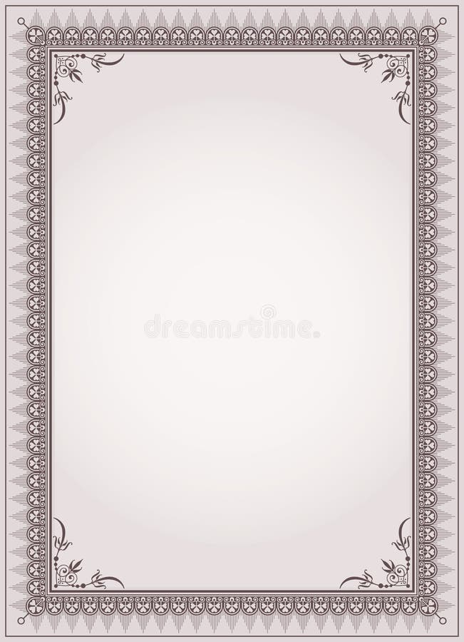 Decorative border frame certificate template vector