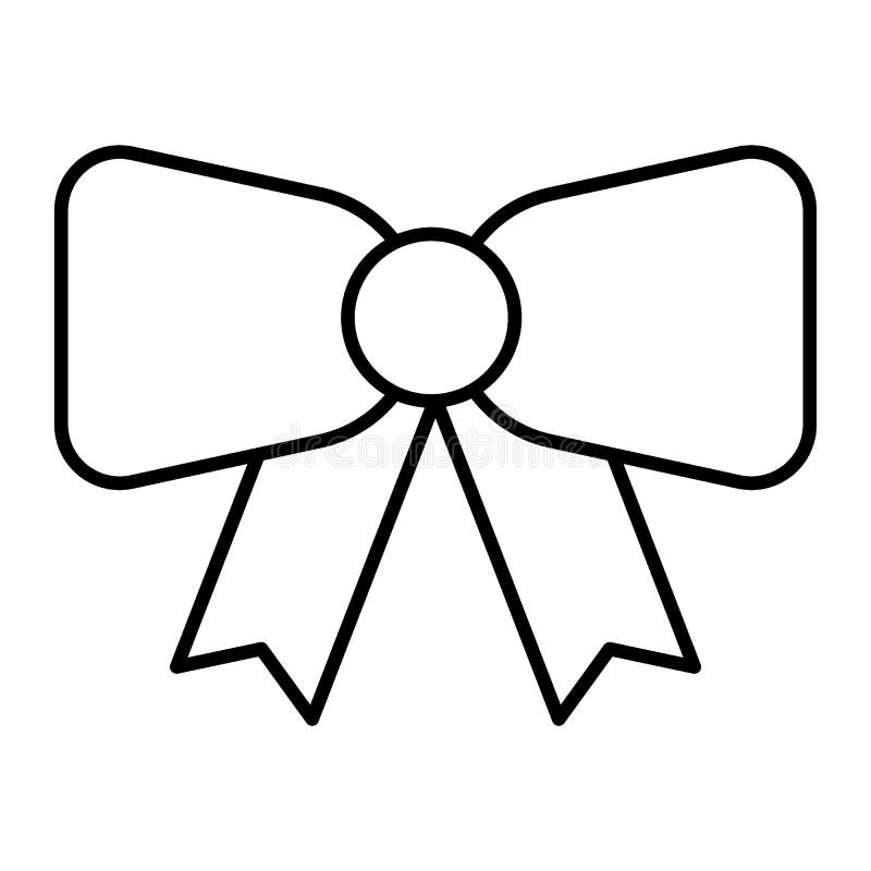 Thin ribbon bow thin line icon. Gift decoration vector