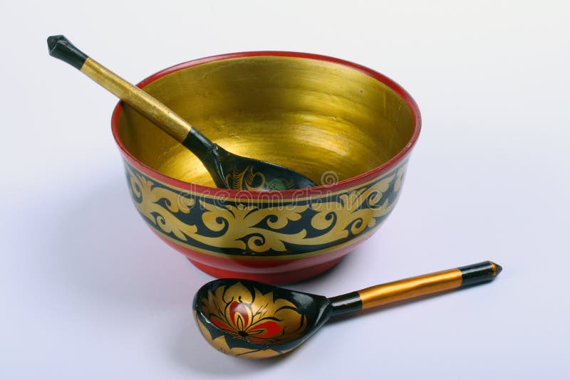 Decorative bowl and spoons stock photo. Image of utensils 5029316