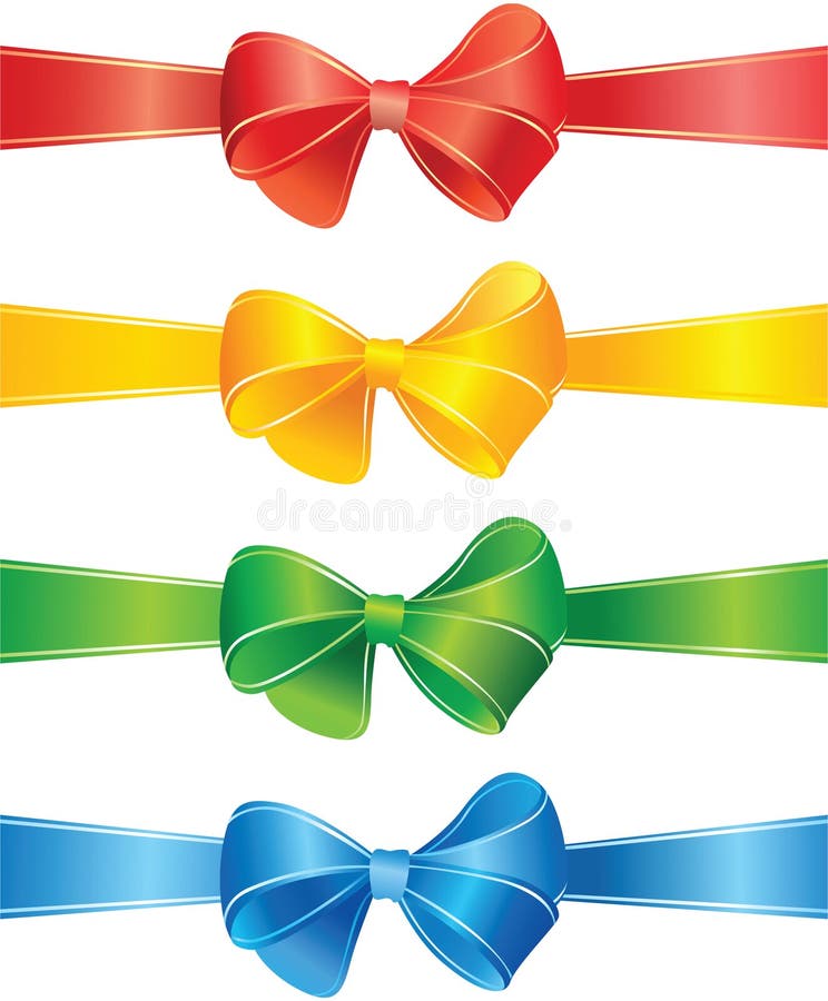 Decorative bows and ribbons set