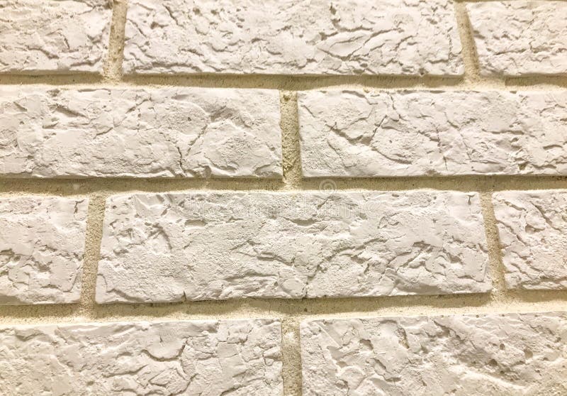 Decorative Brick for Wall Covering, Texture. White Tile Bricks, Stucco