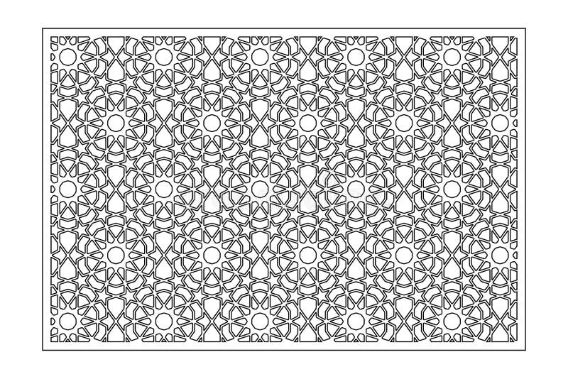 Decorative card for cutting. Line arabesque Arab pattern. Laser cut. Ratio 2:3. Vector illustration