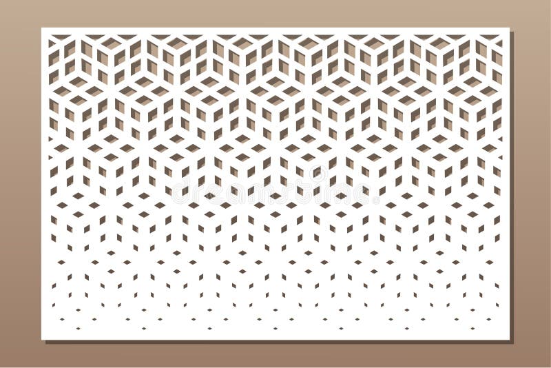 Decorative card for cutting. Recurring Artistic  Arab mosaic pattern. Laser cut