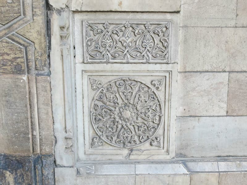Decorative carving in the mosque of sultan hassan in cairo, egypt royalty free stock photos Decorative carving in the mosque of sultan hassan in cairo, egypt royalty free stock photos