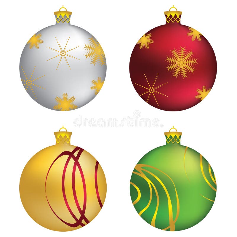 Silver Christmas Ball on a Branch Stock Illustration Illustration of