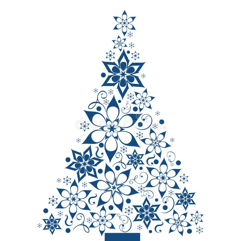 Stylized decorative christmas tree - all separate elements