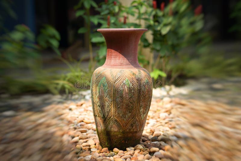 Decorative clay vases editorial stock photo. Image of aged 111990853