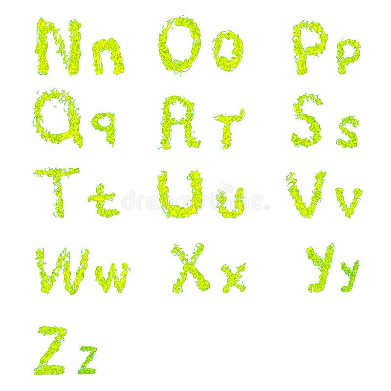 Decorative collection line lettering alphabet, sketch style, is royalty free illustration